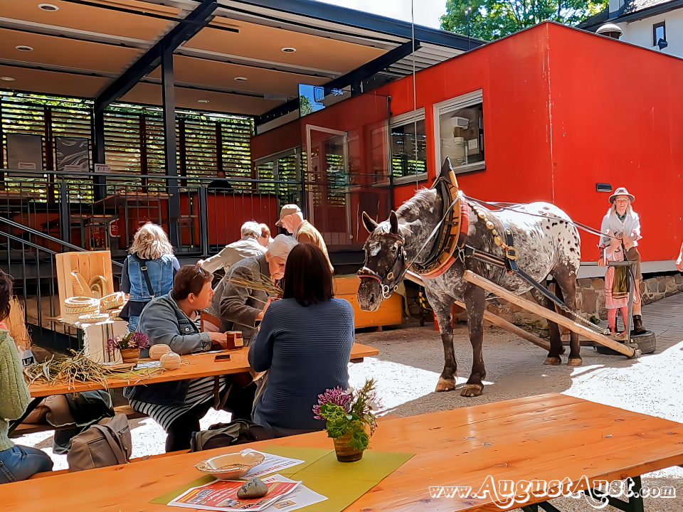 Graskörbe nähen. Foto: August Aust Graskörbe nähen. Foto: August Aust