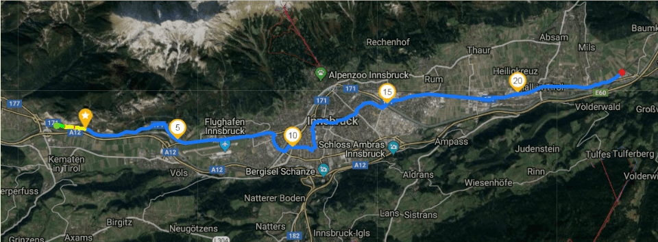 1000 km zu Fuß - 10. Tag. Von Martinsbühel nach Mils 1000 km zu Fuß - 10. Tag. Von Martinsbühel nach Mils