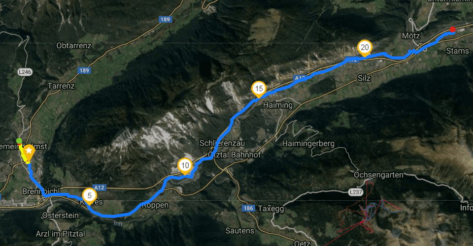 1000 km zu Fuß - 8. Tag, Von Imst nach Mötz. 1000 km zu Fuß - 8. Tag, Von Imst nach Mötz.