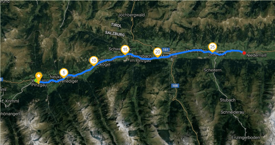 1000 km zu Fuß - 15. Tag, Salzburg. Von Wald im Pinzgau nach Lengdorf 1000 km zu Fuß - 15. Tag, von Wald im Pinzgau nach Lengdorf