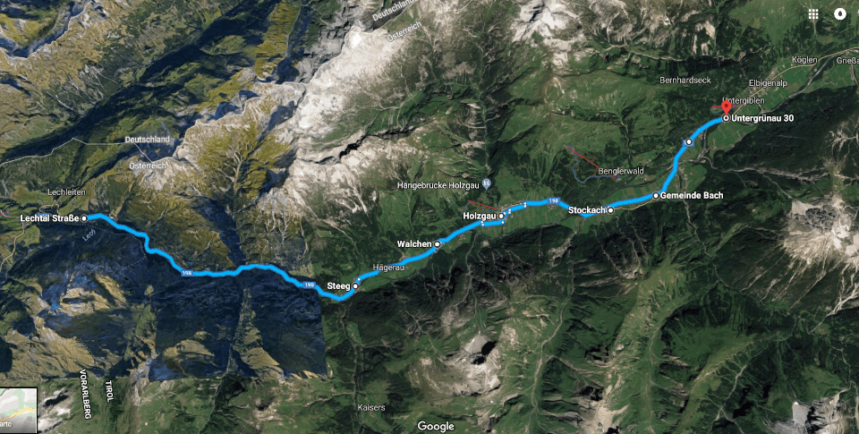 1000 km zu Fuß - 6. Tag, Von Steeg nach Obergiblen. 1000 km zu Fuß - 6. Tag, Von Steeg nach Obergiblen.