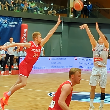 Fotogalerie. Basketballspiel Österreich gegen Norwegen Foto: August Aust