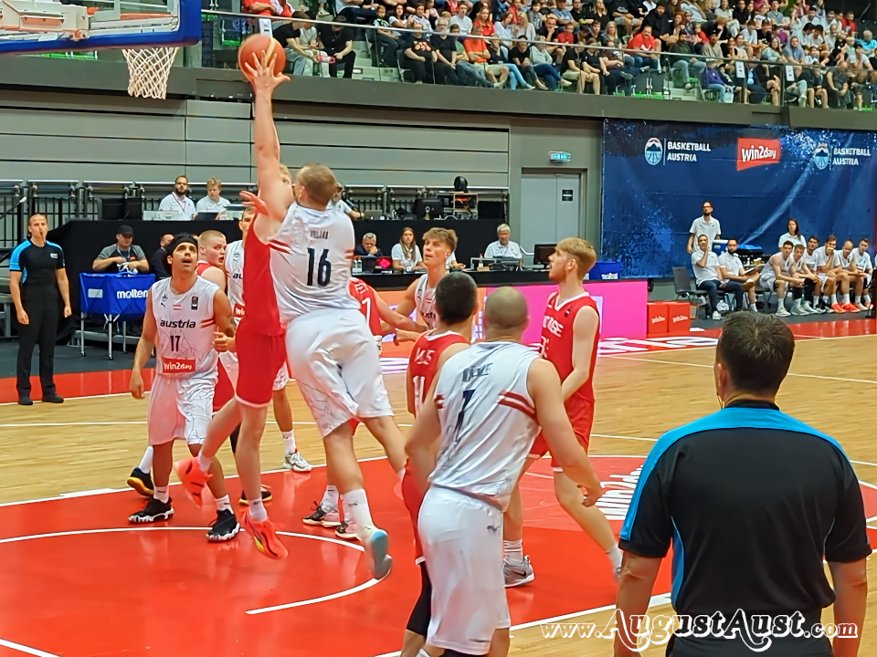 Basketball Österreich gegen Norwegen. Foto: August Aust Basketball Österreich gegen Norwegen. Foto: August Aust
