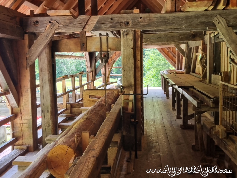 Venezianer-Brettersäge Mendlingtal, Lassing. Foto: August Aust Venezianer-Brettersäge Mendlingtal, Lassing. Foto: August Aust