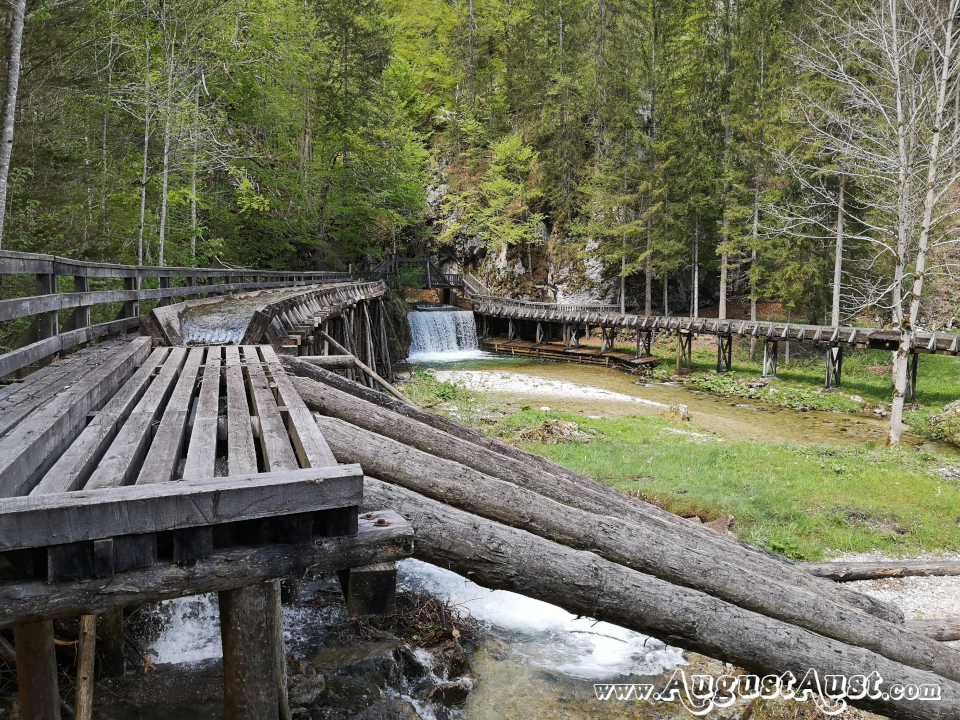 Holztriftanlage Mendlingtal, Lassing. Foto: August Aust Holztriftanlage Mendlingtal, Lassing. Foto: August Aust