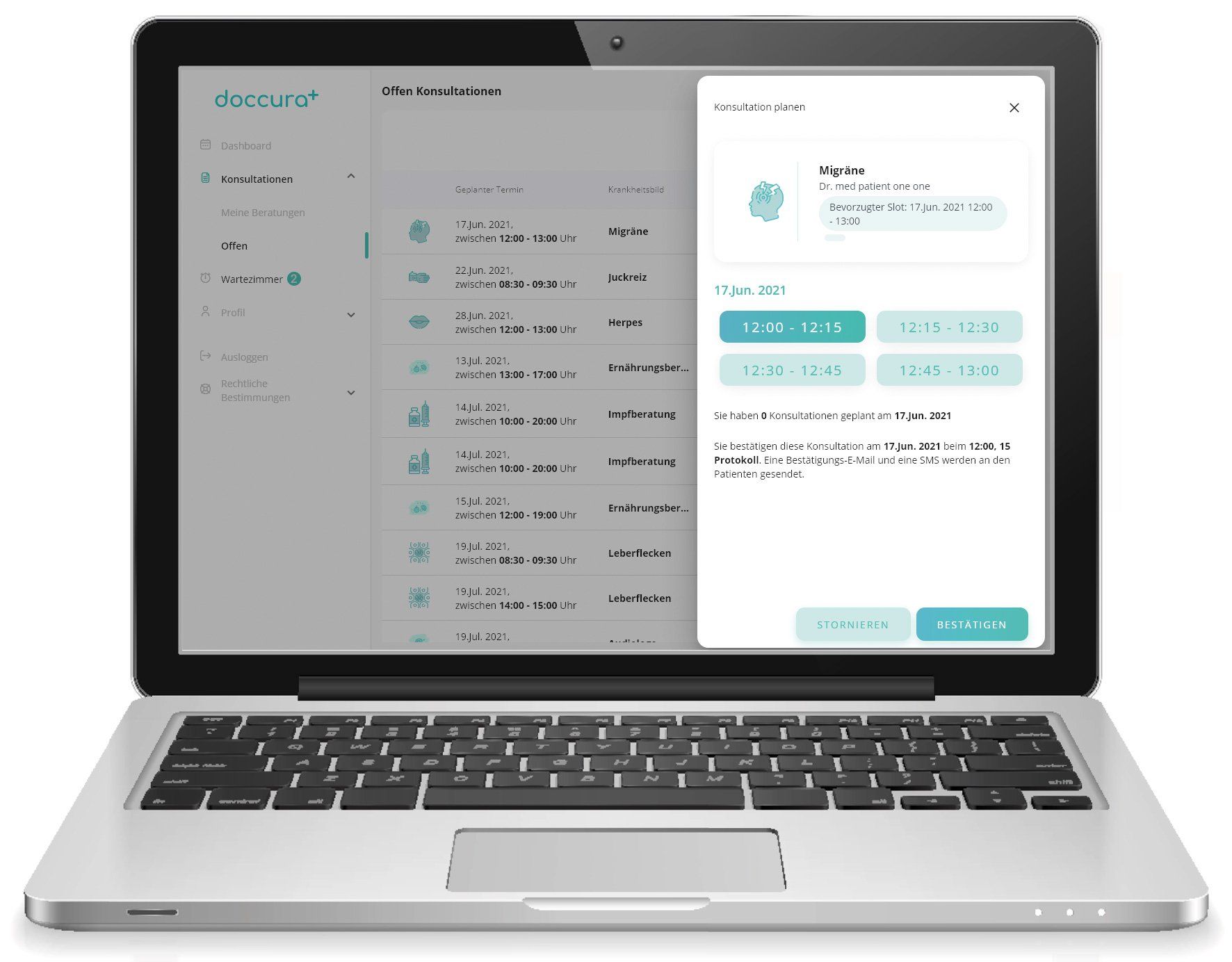 5. Behandlungstermin bestätigen 5. Behandlungstermin bestätigen