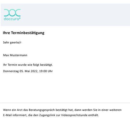 4. Bestätigungsmail Terminbestätigung