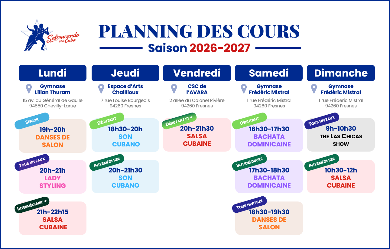 planning 2026-2027 Salsoneando con Cuba
