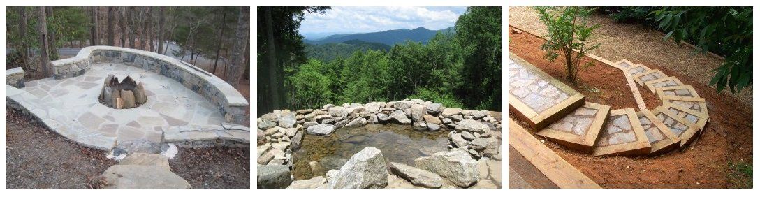 Landscaping Services Asheville, Firepits, Ponds, Stone Stairways