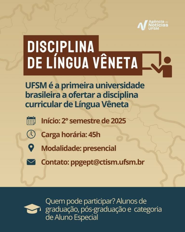 volantino universidade Federal de Santa Maria per corso universitario di letteratura veneta