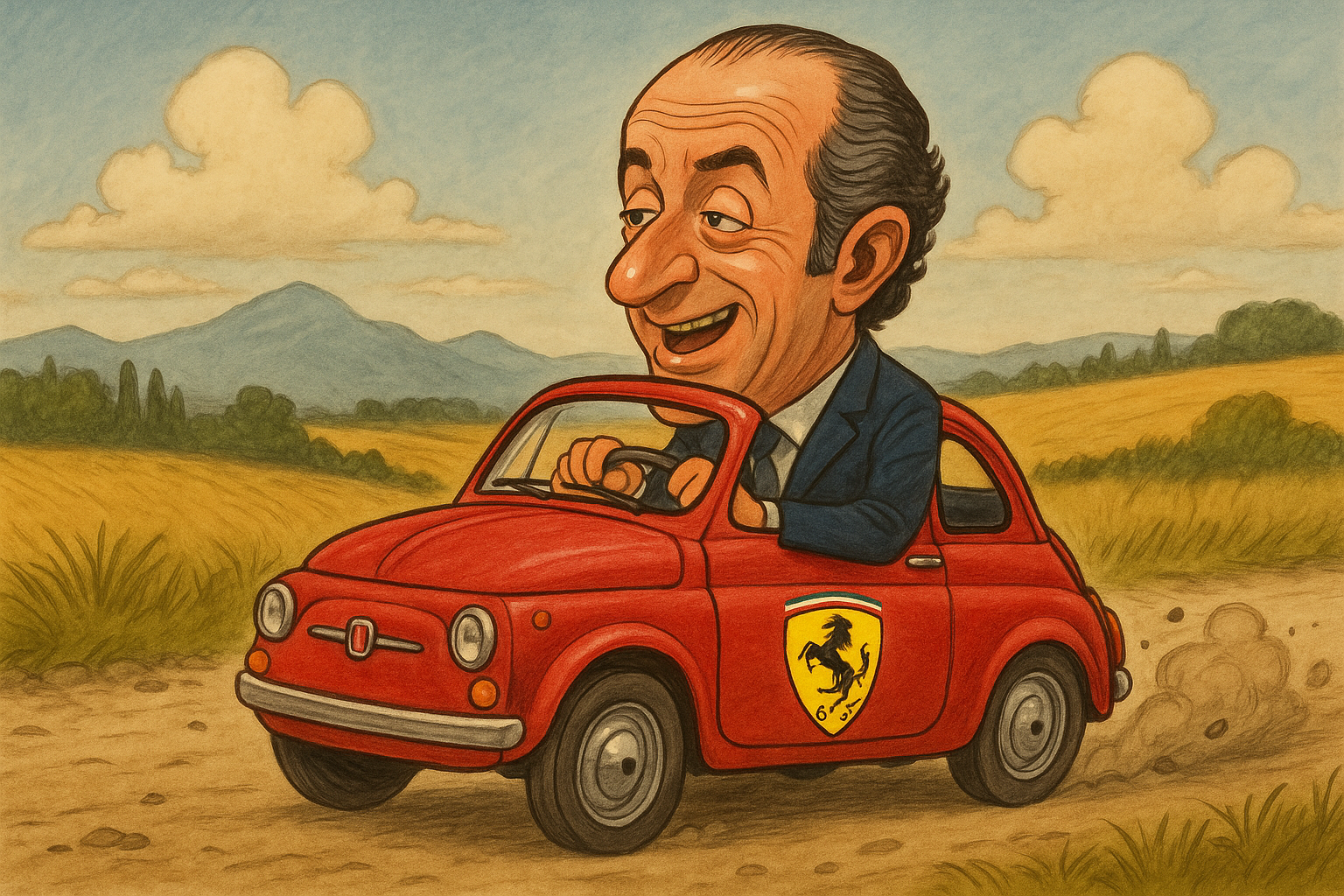 zaia guida una fiat 500 come se fosse una ferrari