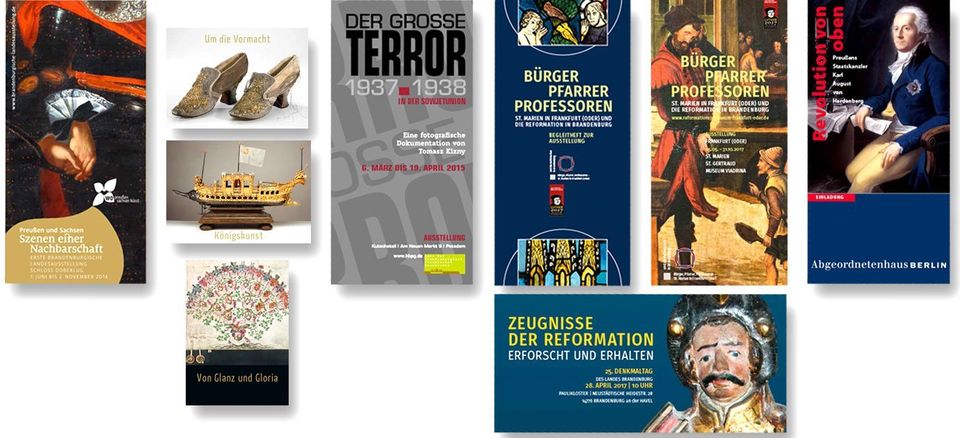 Flyer, Folder, Einladungskarten, Postkarten Diverse Printprodukte zu Ausstellungen: Flyer, Folder, Einladungskarten, Postkarten