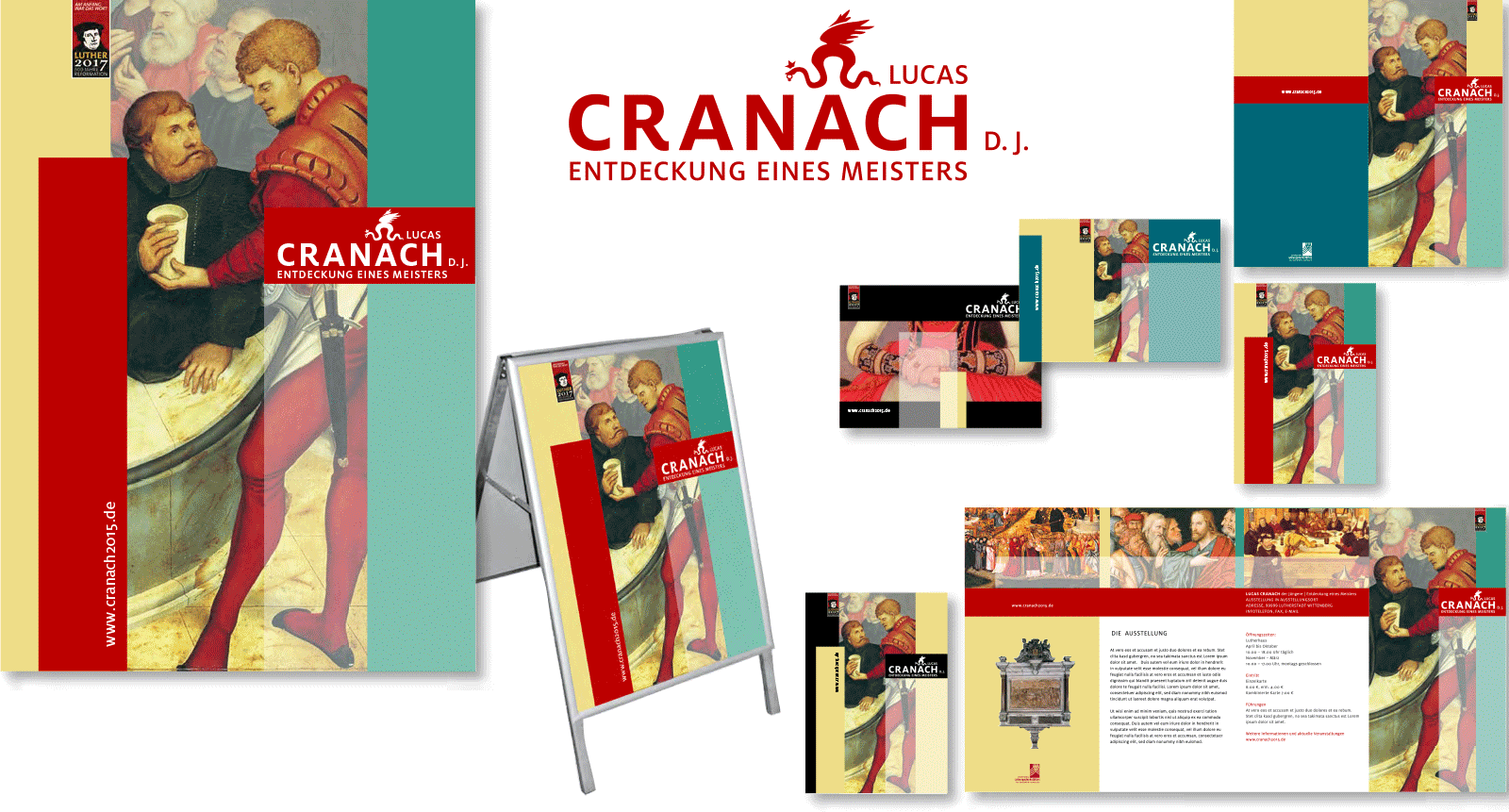 Entwurf zum Wettbewerb für das Themenjahr »Lucas Cranach, der Jüngere – Entdeckung eines Meisters« für die Stiftung Luthergedenkstätten, 2013