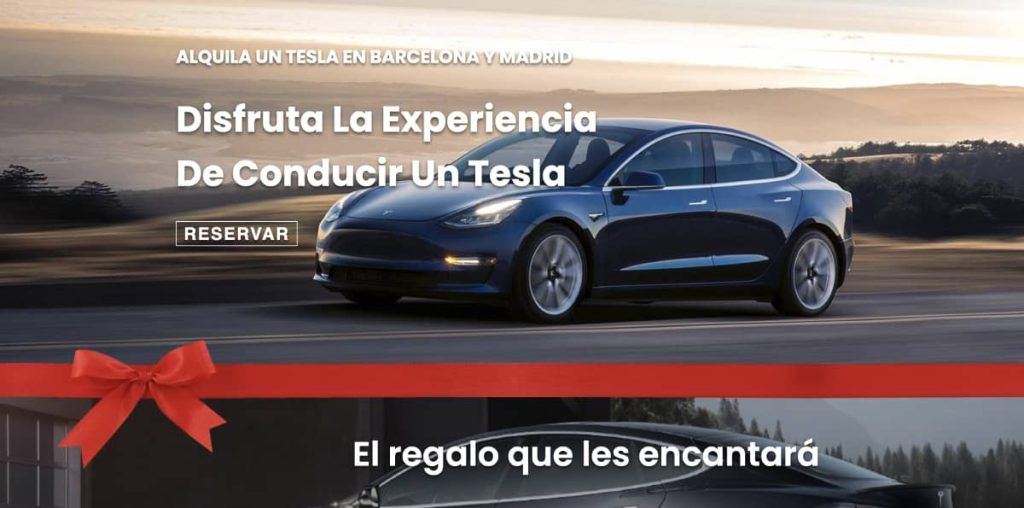 Imagen de la web de FutureDrive, donde se puede alquilar un Tesla
