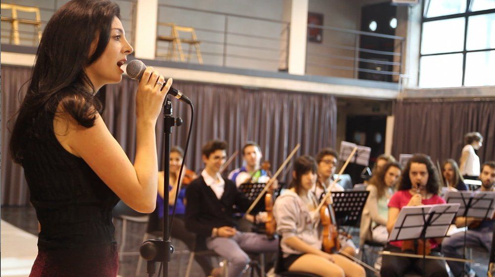 Rachelle Bentley Rehearsing with orchestra