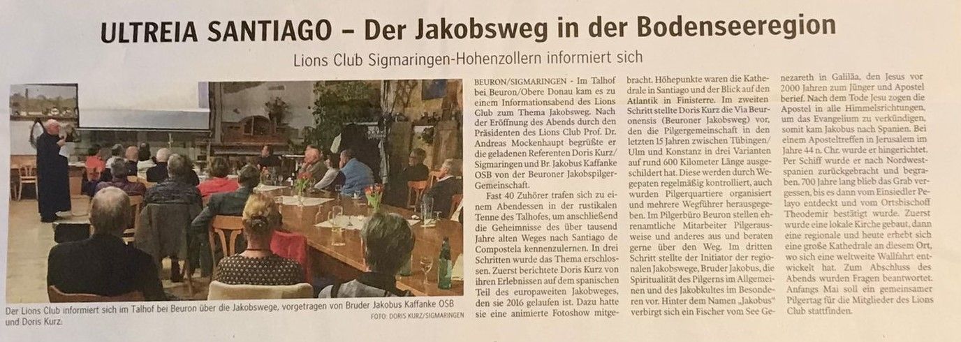 Der Jakobsweg in der Bodenseeregion ULTREIA SANTIAGO