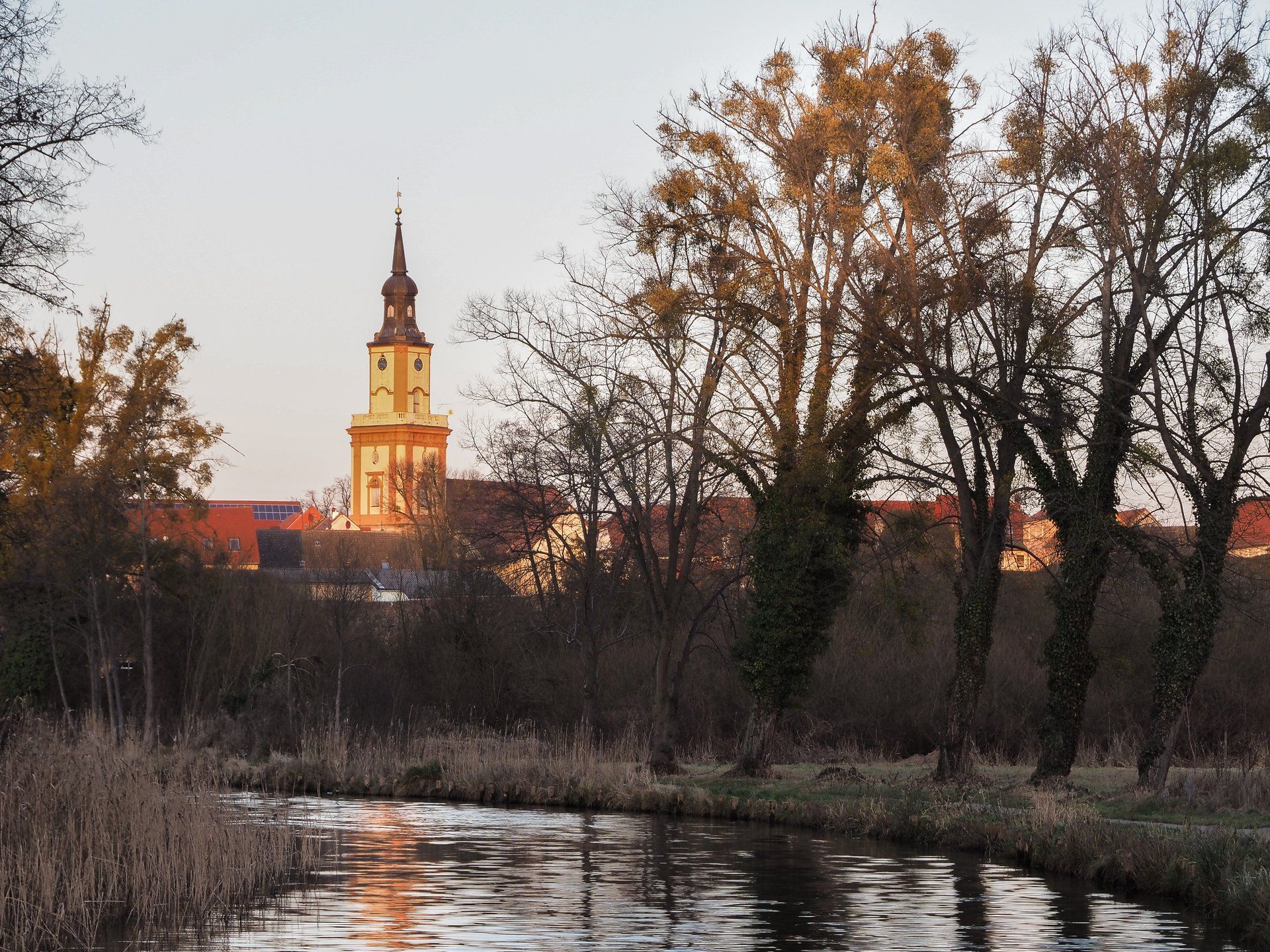 Templin mit Kanal und Maria-Magdalena-Kirche