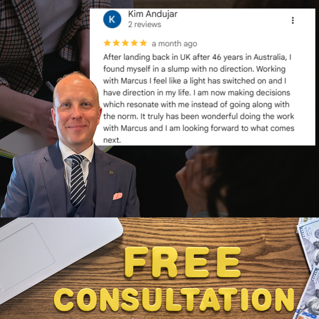 Book a Free Consultation to find out more about Hypnotherapy, Rapid Transformational Therapy and Life Coaching by the UK's best Hypnotherapist Marcus Matthews of Make Your Life Count