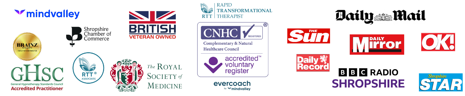 Accredited Life Coach
Accredited Hypnotherapist
Celebrity Therpist
