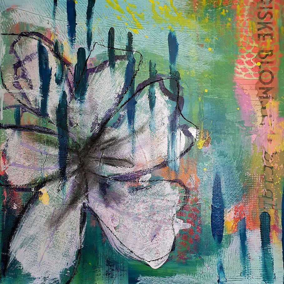 Buy me flowers 2 | Abstract Collage Painting | Sabine Gauch Mixed Media