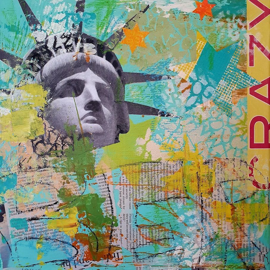 Lady Liberty triptych part 2 | Sabine Gauch Mixed Media