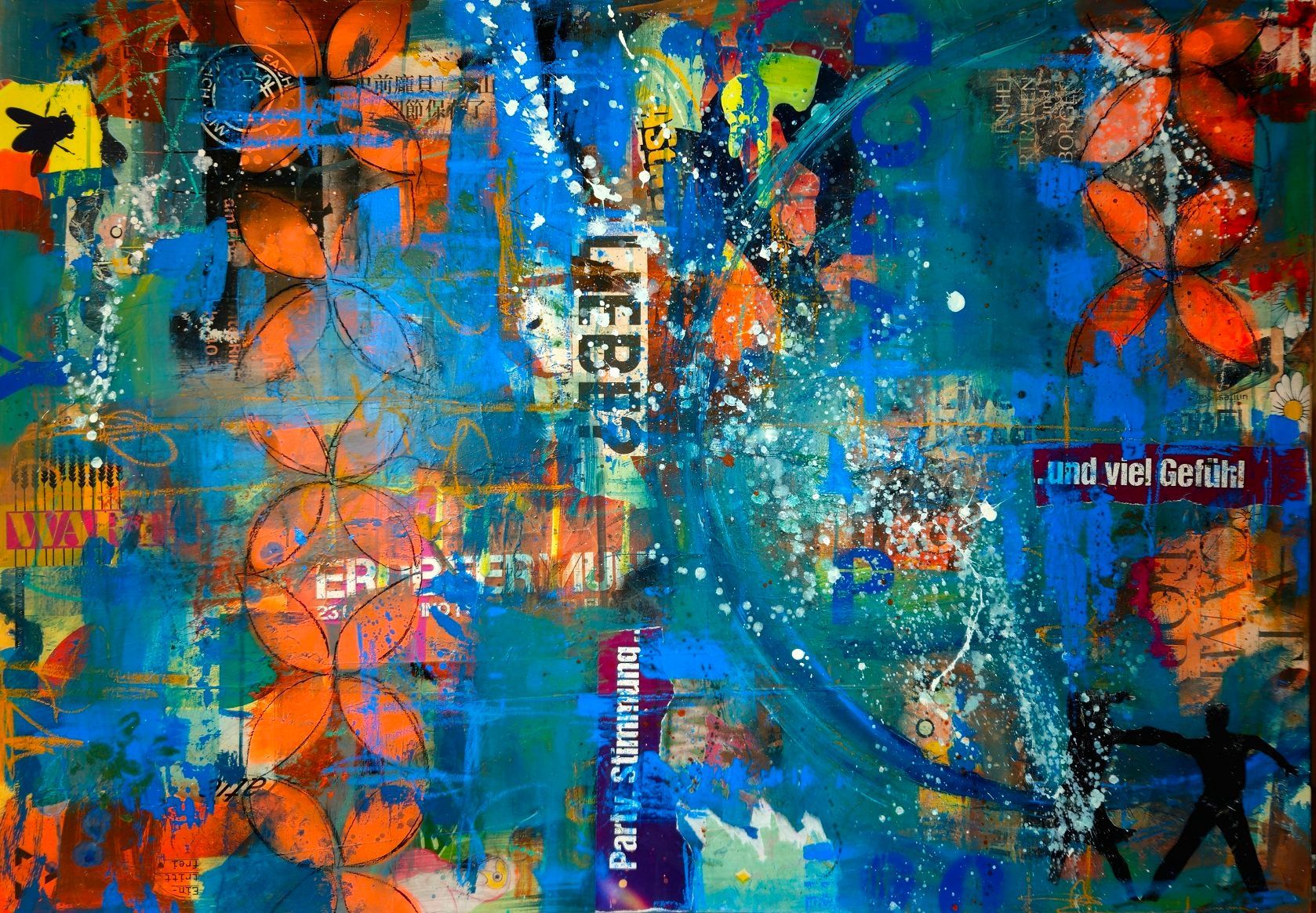 Layers of Love and Beats Mixed Media Art von Sabine Gauch