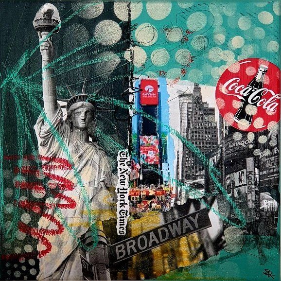 Little NY Times Square | Sabine Gauch Mixed Media
