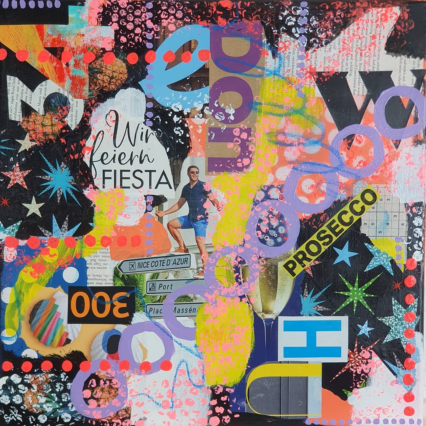 Once again playing | Mixed Media Collage Sabine Gauch