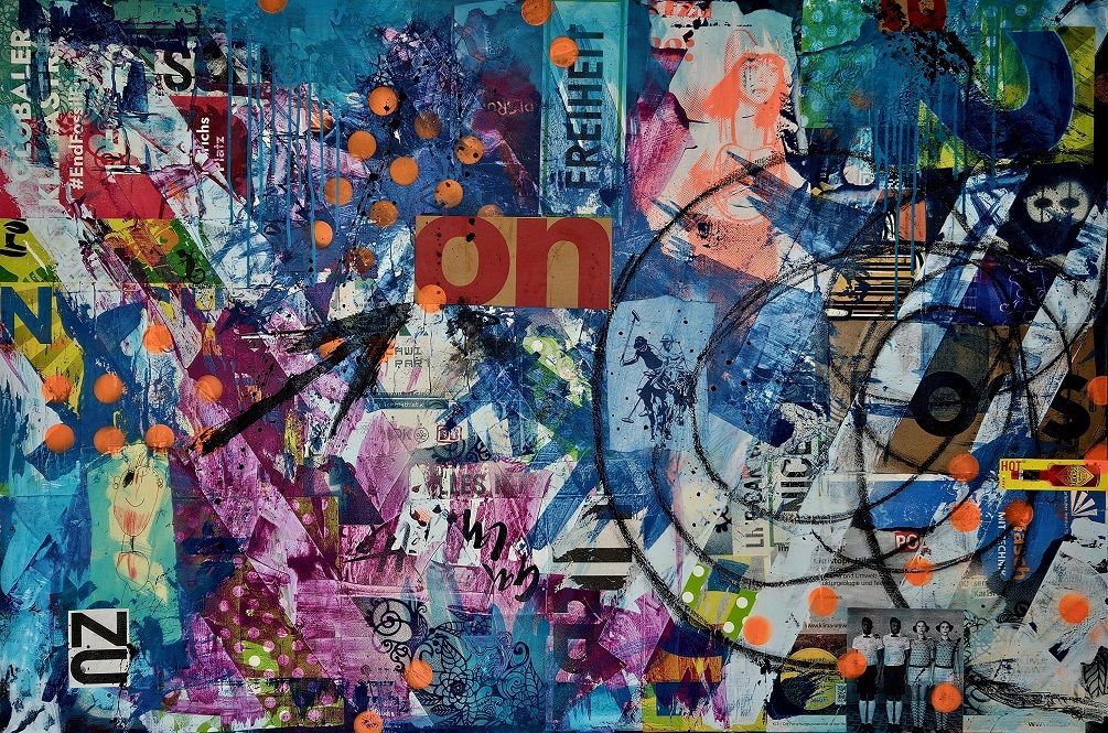 The only way is up! Mixed Media Collage Sabine Gauch