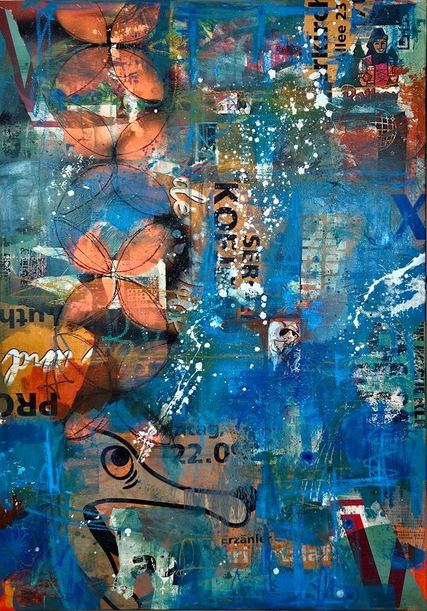 Urban Tales Mixed Media Collage Sabine Gauch