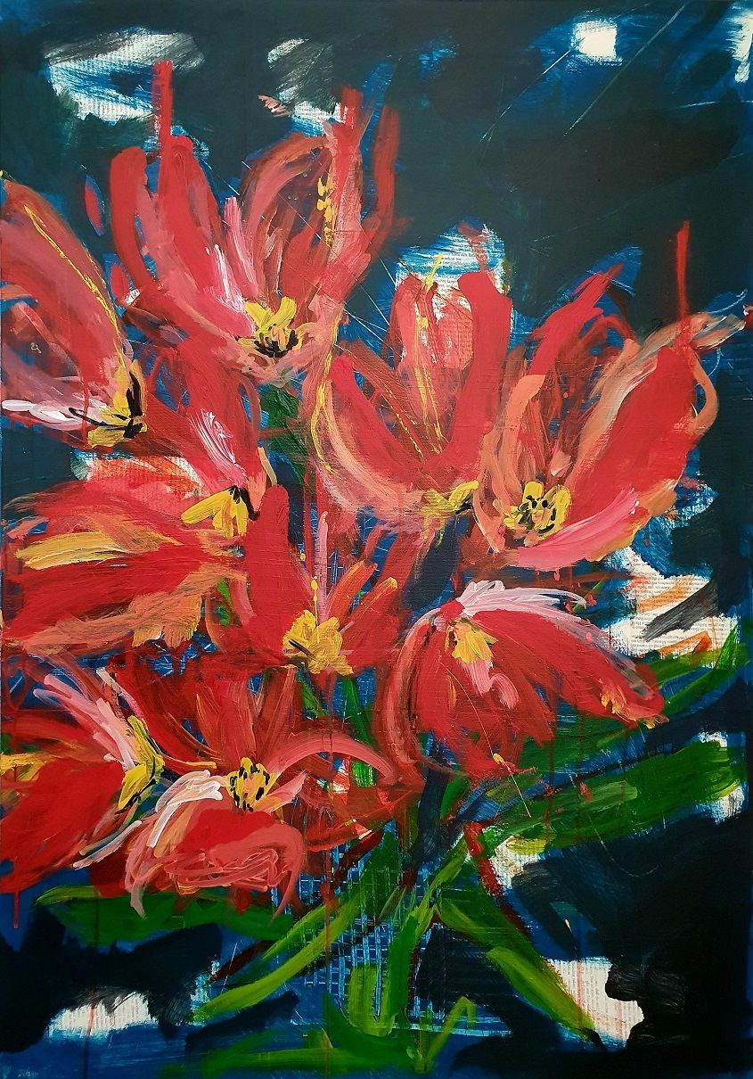 Rote Tulpen 2 | Sabine Gauch Mixed Media