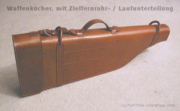 PLATTINA pflegt auch Ihre Leder. Waffenköcher mit PLATTINA gepflegt.