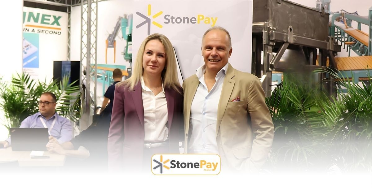 Anastasia Baxarova, vice presidente ISO Benessere assieme a Mario Giannotti di StonePay.