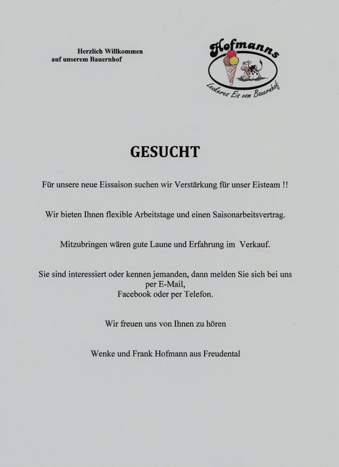 Stellenanzeige