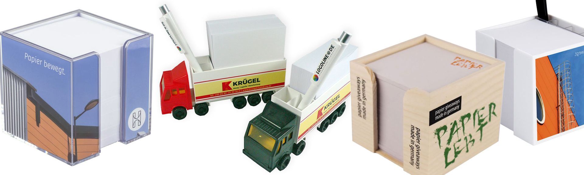 Beispiel Zettelboxen als Werbeartikel