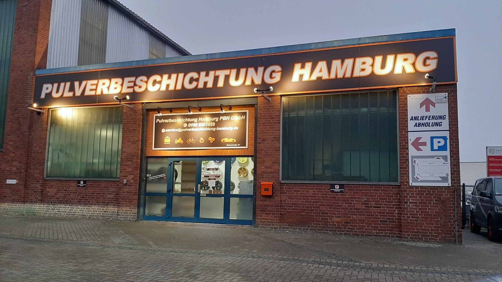 Ruhrstraße 61 Pulverbeschichtung Hamburg Laden Ruhrstraße 61 Pulverbeschichtung Hamburg Showroom