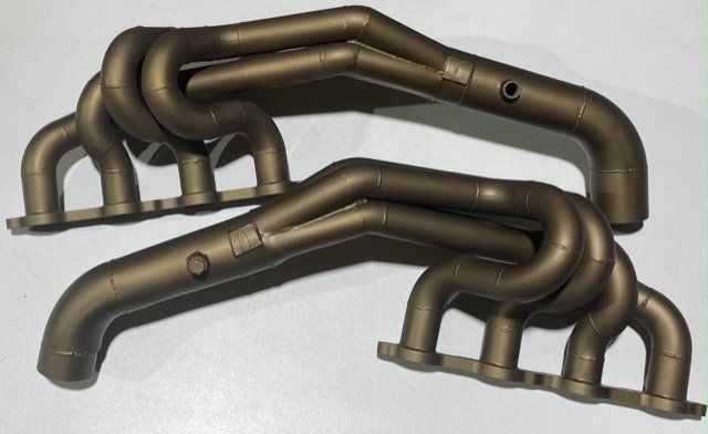 Auspuffanlage Keramikbeschichtung Gold Krümmer Motorrad Porsche