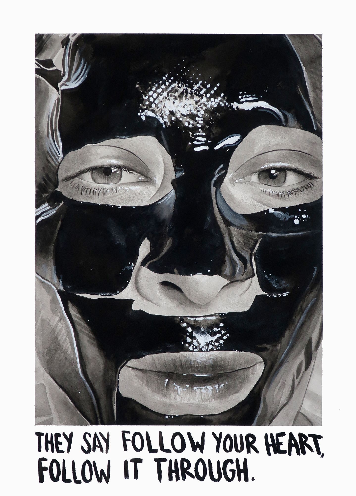 Léo Dorfner Tears and lies for answers Watercolor on paper 70 x 50 cm Léo Dorfner