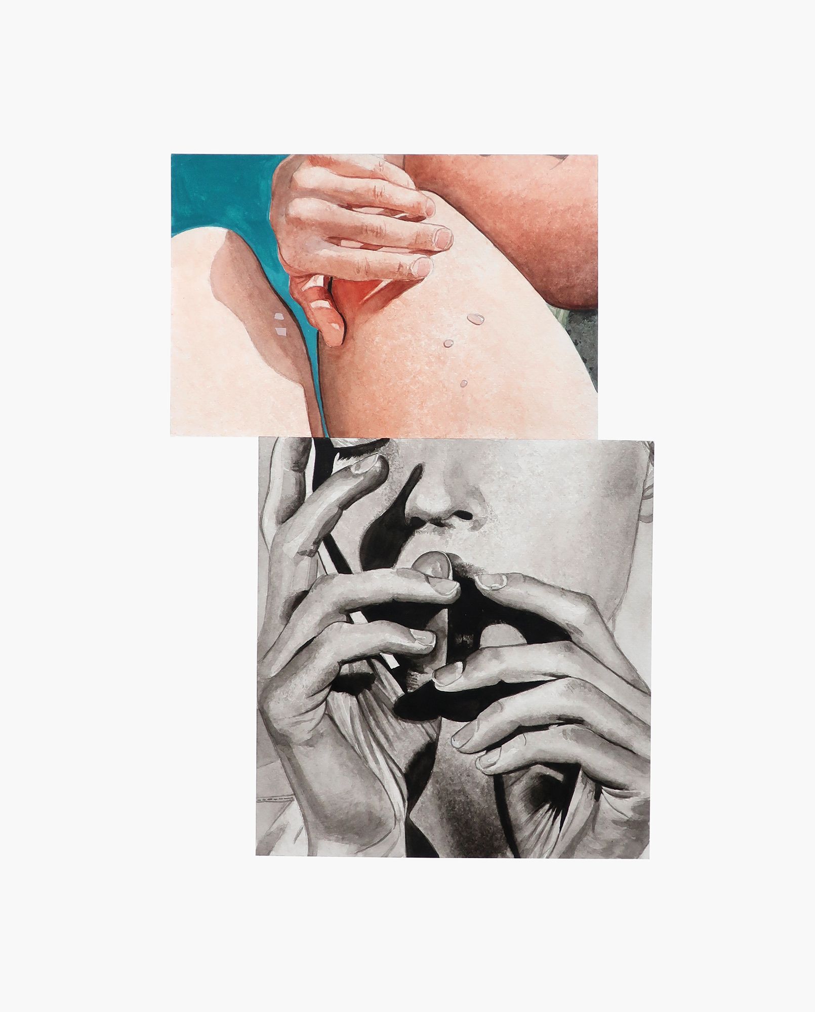 Léo Dorfner - En soufflant vers l'azur et les aéroplanes - 65 x 50  Léo Dorfner - j'aime ton gout un peu salé - 50 x 40