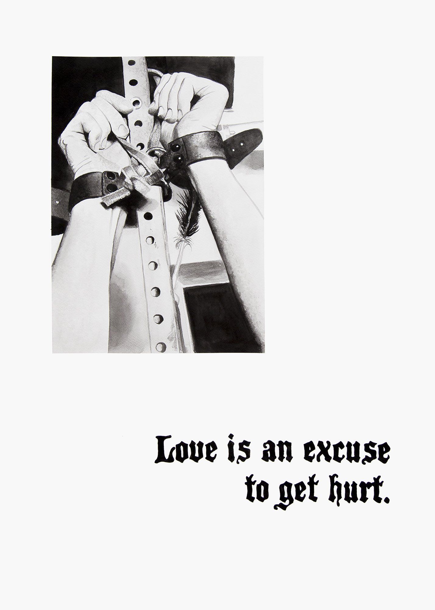 Love is an excuse to get hurt - Watercolor on paper by Léo Dorfner