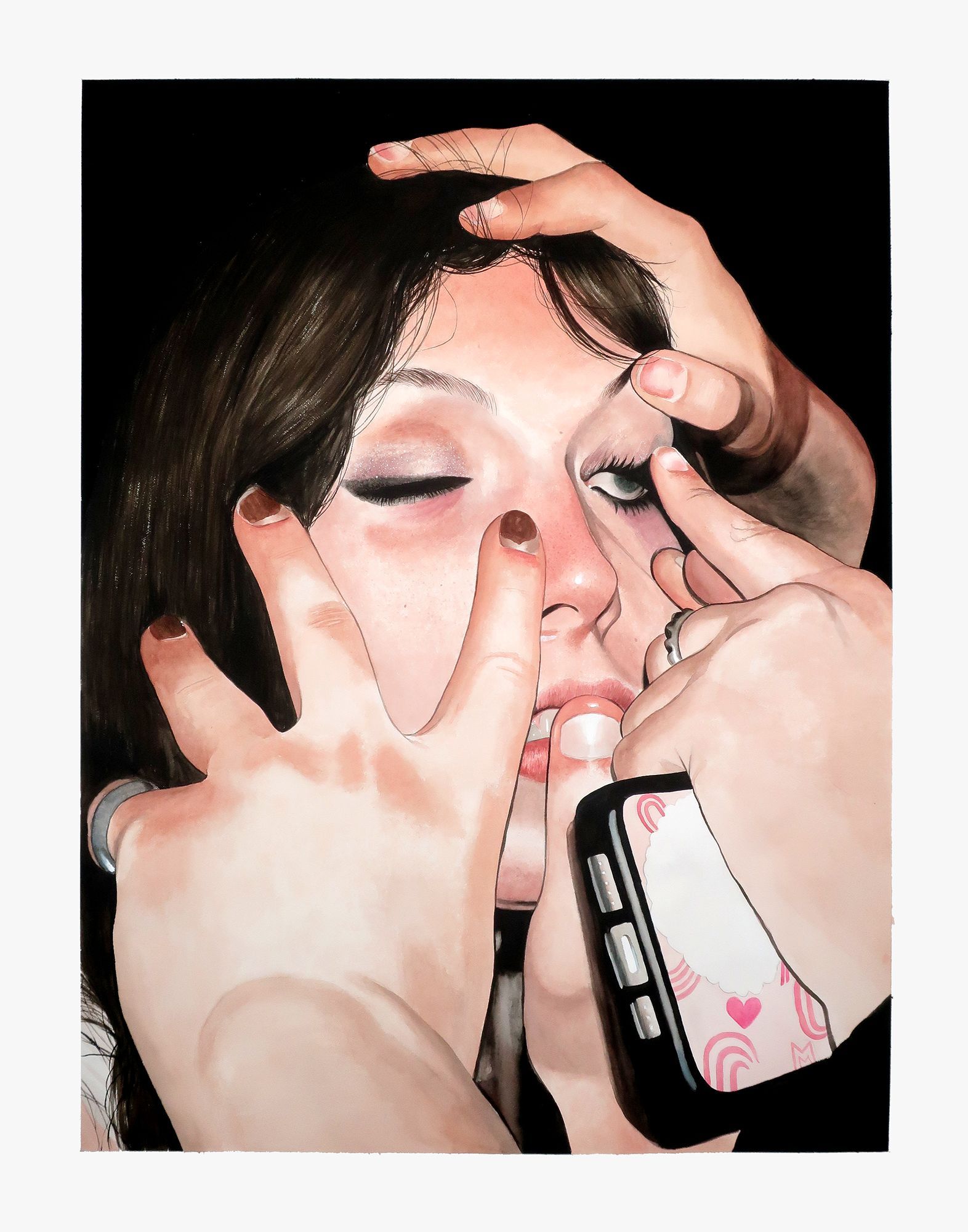 Léo Dorfner All I Want Watercolor on paper 140 x 110 cm (55.1 Stop suffering, Dance more - Watercolor on paper by Léo Dorfner