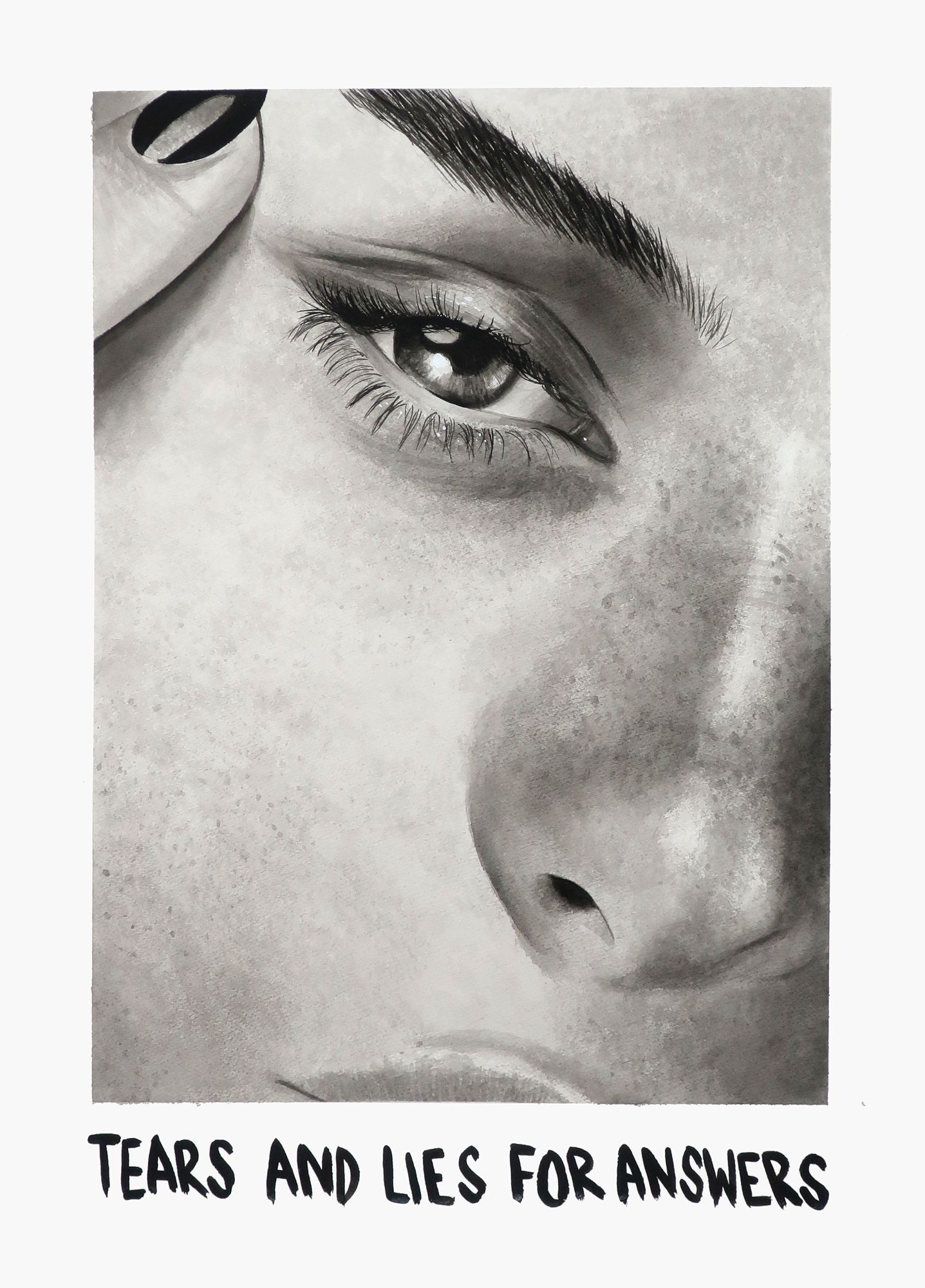 Léo Dorfner Tears and lies for answers   Watercolor on paper 70 x 50 cm Léo Dorfner