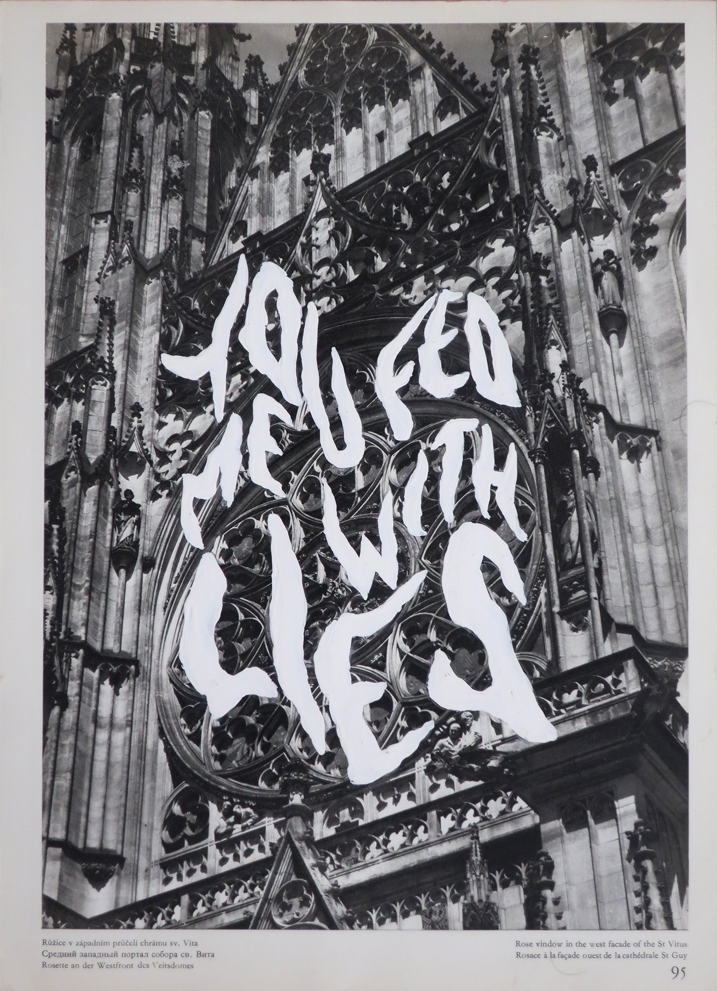Léo Dorfner All I Want Watercolor on paper 140 x 110 cm (55.1 You fade me with lies - Gouache on antic print by Léo Dorfner