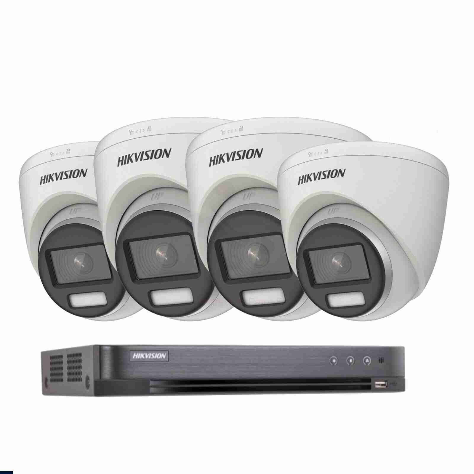 Hikvision ColorVu CCTV bundle with 4 dome cameras, NVR, hard drive, and £260 discount offer.
