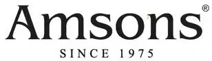 Amsons since 1975 text in black with white background