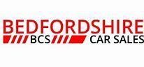 Bedfordshire car sales text in red and black in white background