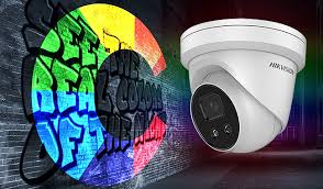 Hikvision ColorVu camera against a vibrant graffiti background with the slogan 'See the Real Colour.'