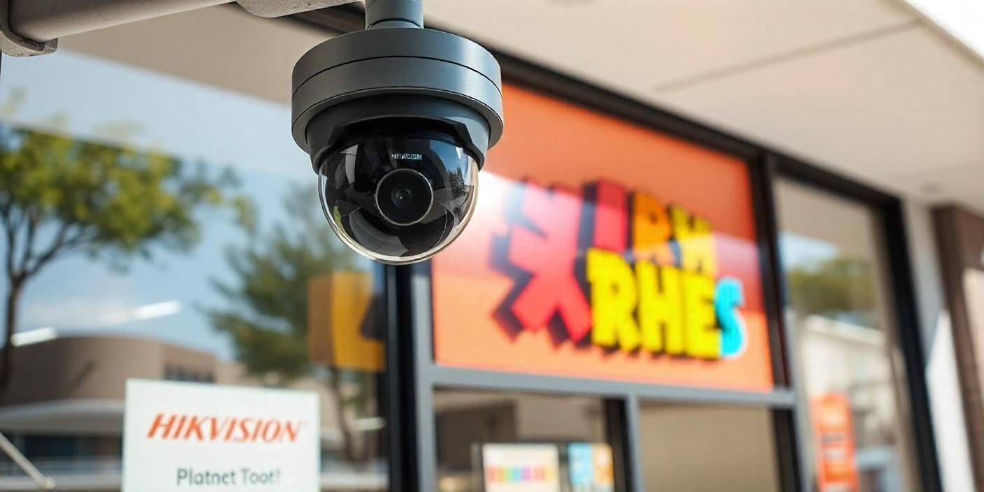 Hikvision in front of store