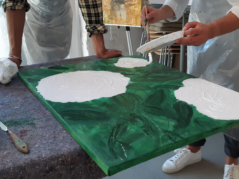 Firma Weihnachtsfeier kreativ Bilder malen