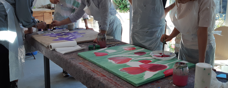 Firmenweihnachtsfeier Bilder malen